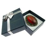 Brosa/pandantiv bronz antic cu carneol natural fotografia produsului View 4 S