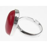 Inel argint reglabil cu jad rosu natural 18x13 MM fotografia produsului View 3 S