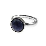 Inel argint reglabil cu lapis lazuli natural 8 MM fotografia produsului