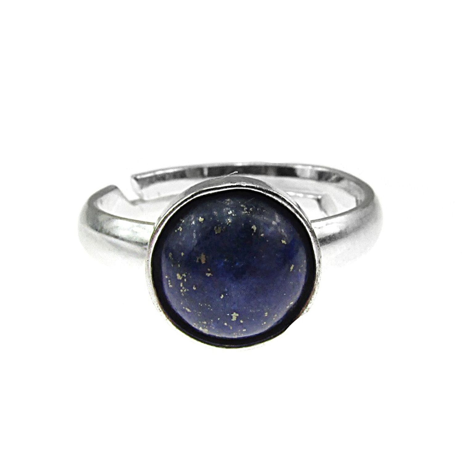 Inel argint reglabil cu lapis lazuli natural 8 MM fotografia produsului View 2 L