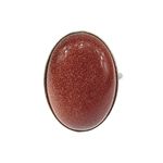 Inel argint reglabil cu Piatra Soarelui maro 18x13 MM fotografia produsului View 3 S
