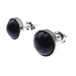 Cercei argint cu lapis lazuli natural 8 MM fotografia produsului