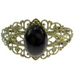 Bratara bronz antic cu agat negru 25x18 MM fotografia produsului