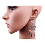 Cercei candelabru Dreamcatcher cu cuart roz natural fotografia produsului View 3 S