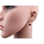 Cercei argint model clasic cu Piatra Soarelui maro fotografia produsului View 4 S