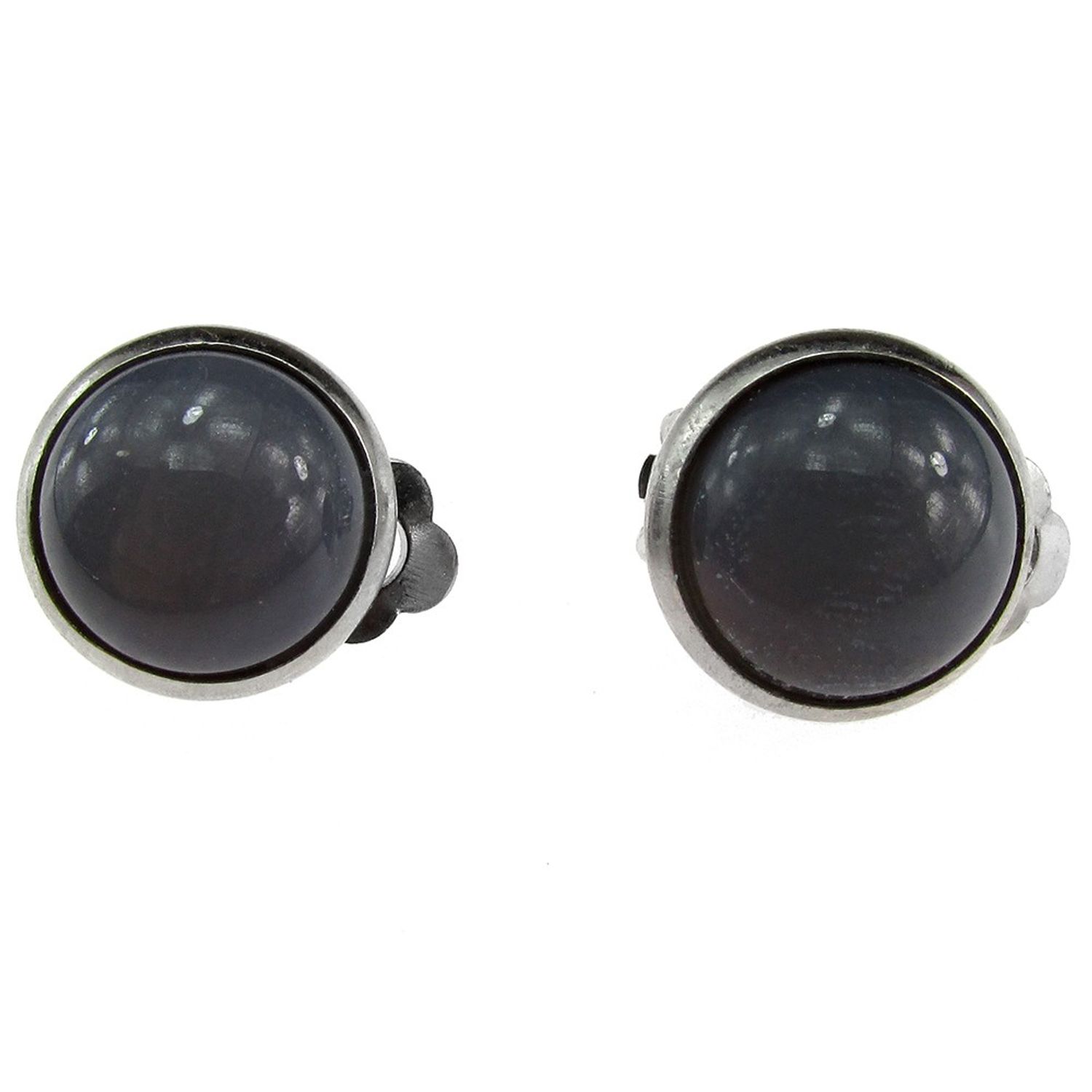 Cercei clips inox cu agate gri naturale 12 MM fotografia produsului