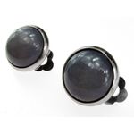 Cercei clips inox cu agate gri naturale 12 MM fotografia produsului View 2 S