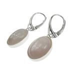 Cercei argint cu cuart roz natural 14x10 MM fotografia produsului