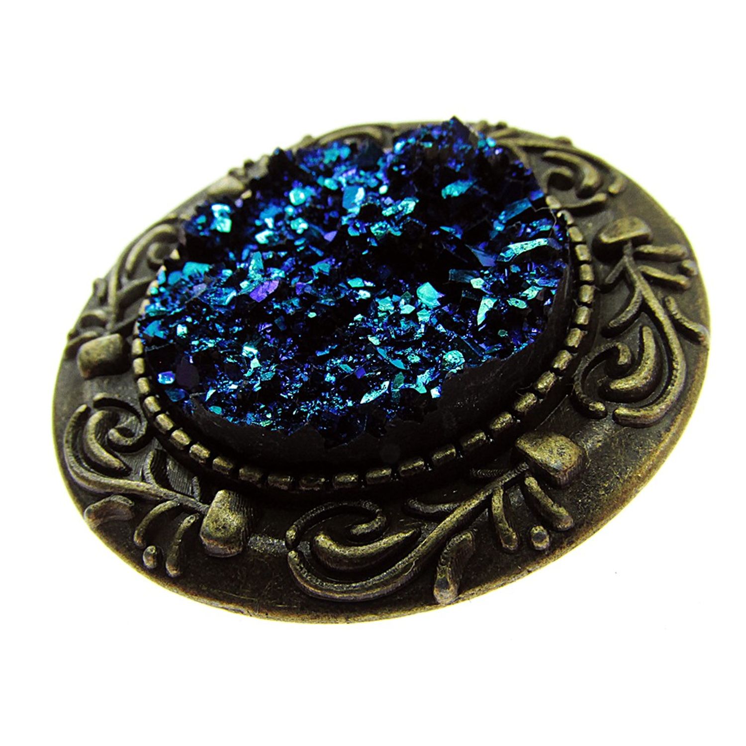 Brosa bronz cu rasina druzy fotografia produsului View 2 L