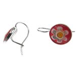 Cercei argint model clasic cu Millefiori rosu 10 MM fotografia produsului View 3 S