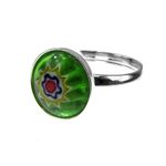 Inel argint reglabil cu Millefiori verde 10 MM fotografia produsului