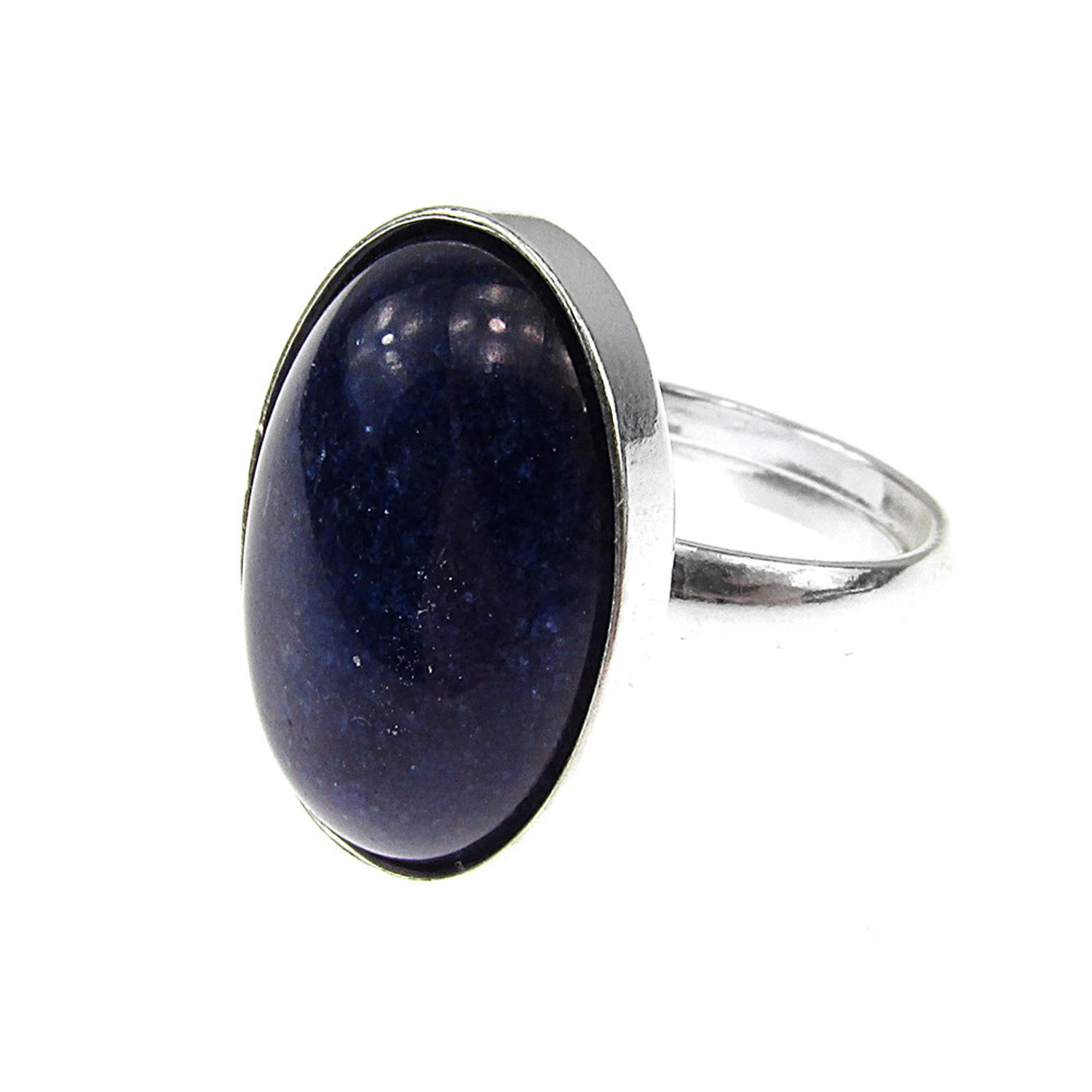 Inel argint reglabil cu lapis lazuli natural 18x13 MM fotografia produsului