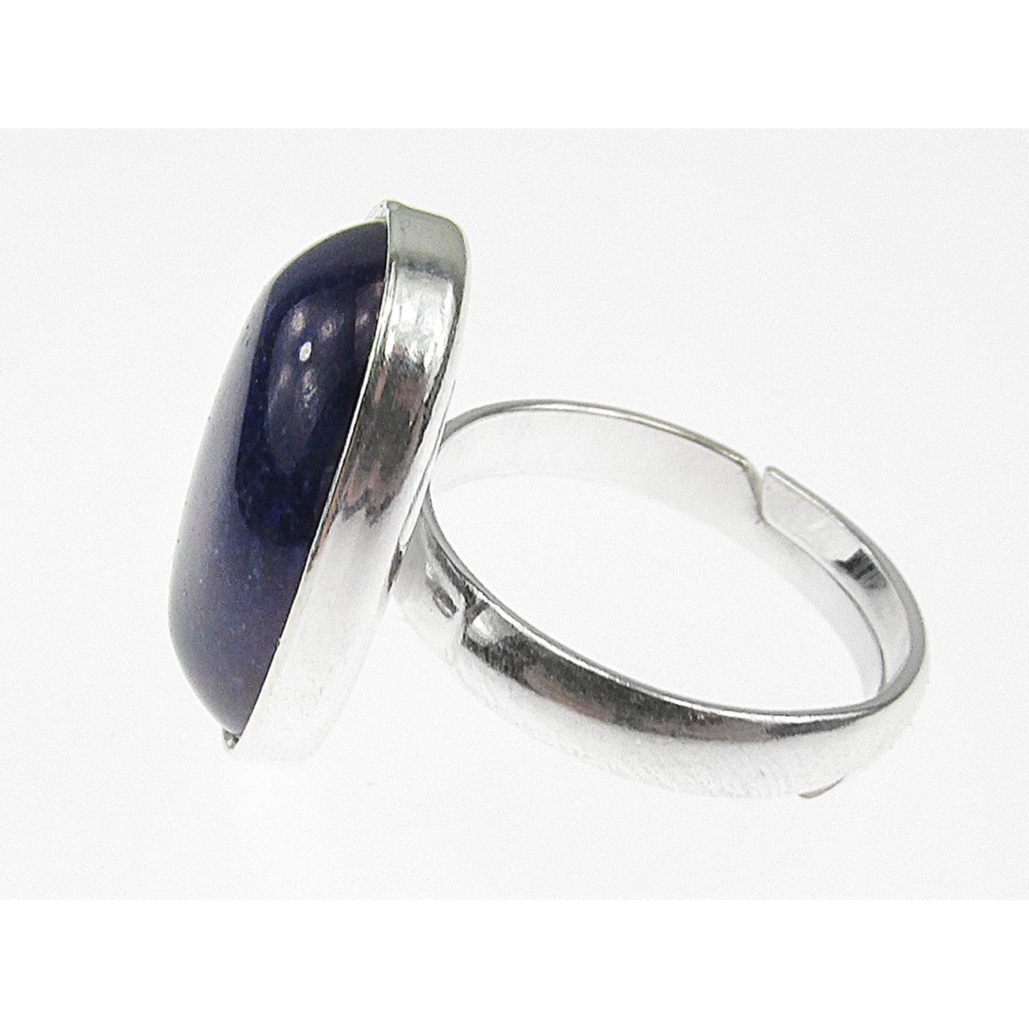 Inel argint reglabil cu lapis lazuli natural 18x13 MM fotografia produsului View 4 L