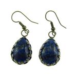 Cercei vintage bronz cu lapis lazuli natural fotografia produsului