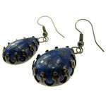 Cercei vintage bronz cu lapis lazuli natural fotografia produsului View 2 S