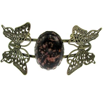 Bratara statement fluturi cu rodonit 25x18 mm