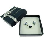 Set argint Fluturi Swarovski Elements albastru denim 8 MM fotografia produsului View 4 S