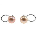 Cercei clips argint cu perle naturale oranj fotografia produsului View 3 S