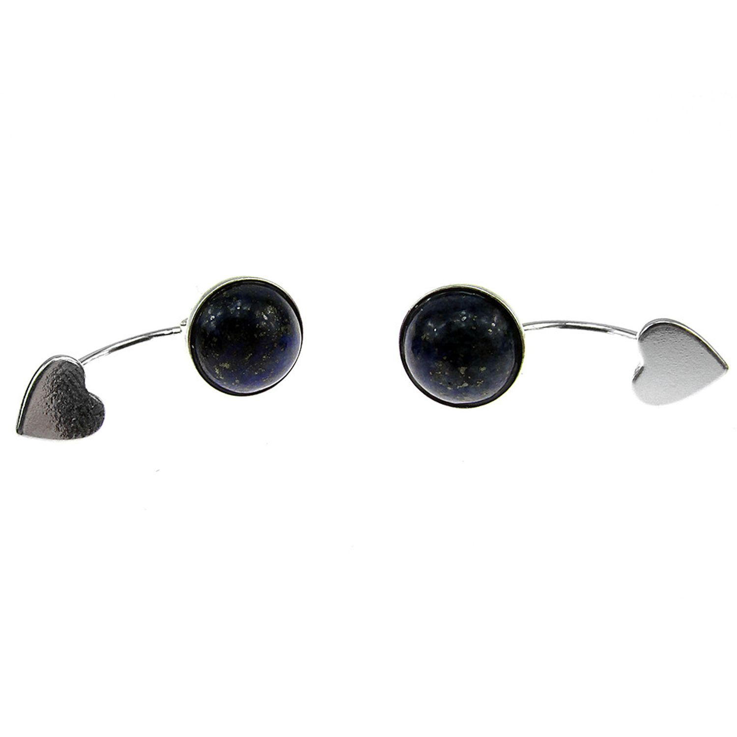 Cercei argint inimioare cu lapis lazuli natural 8 MM fotografia produsului