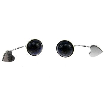 Cercei argint inimioare cu lapis lazuli natural 8 mm