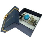 Bratara statement fluturi cu turcoaz albastru 25x18 MM fotografia produsului View 4 S