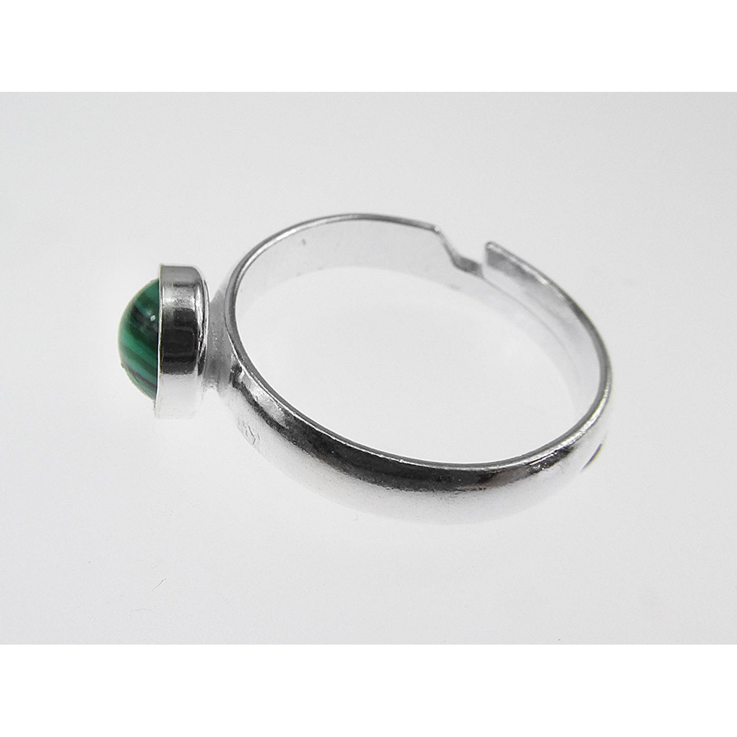 Inel argint reglabil cu malachit 6 MM fotografia produsului View 5 L