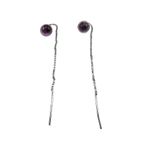 Cercei argint lantisor cu ametist 6 MM fotografia produsului View 2 S