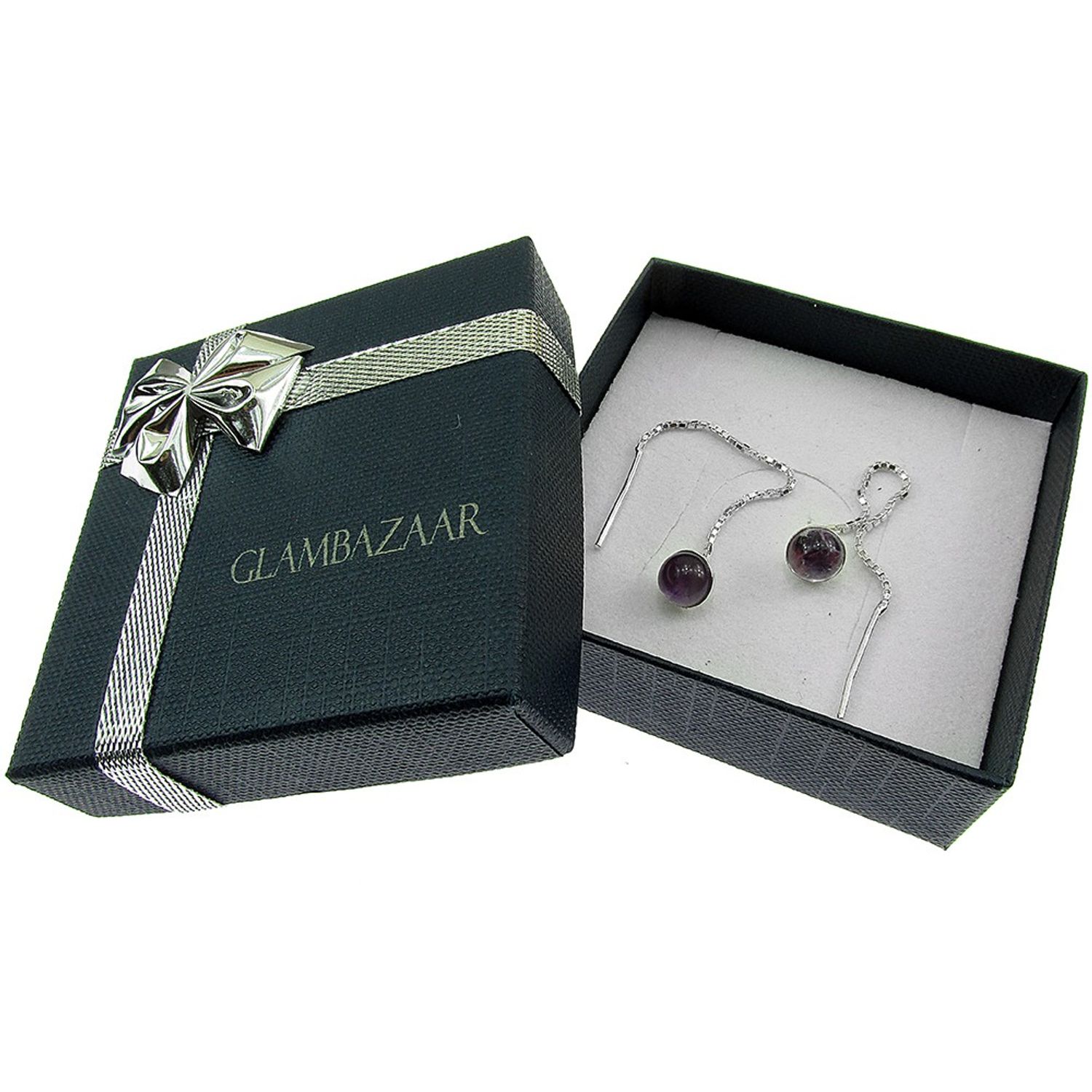 Cercei argint lantisor cu ametist 6 MM fotografia produsului View 3 L