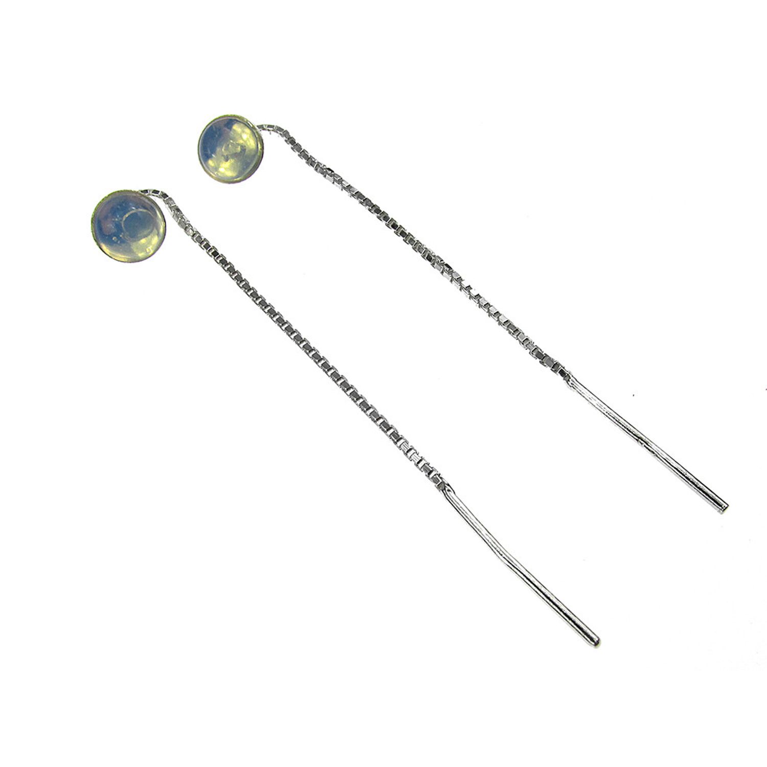 Cercei argint lantisor cu opalit 6 MM fotografia produsului