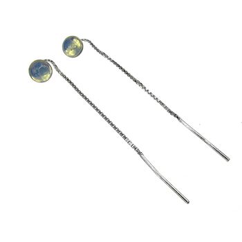 Cercei argint lantisor cu opalit 6 mm