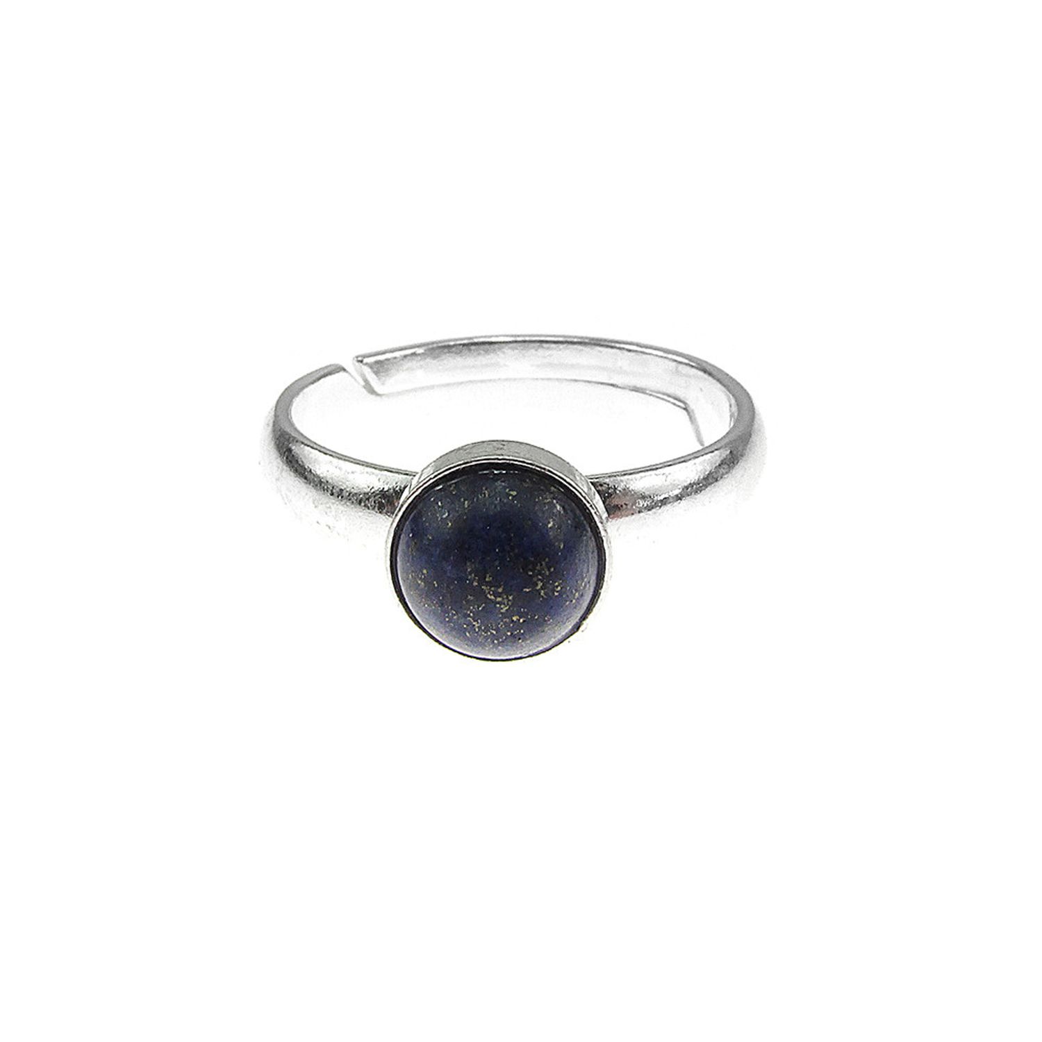 Inel argint reglabil cu lapis lazuli natural 6 MM fotografia produsului