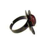 Inel reglabil bronz antic floare cu carneol fotografia produsului View 6 S