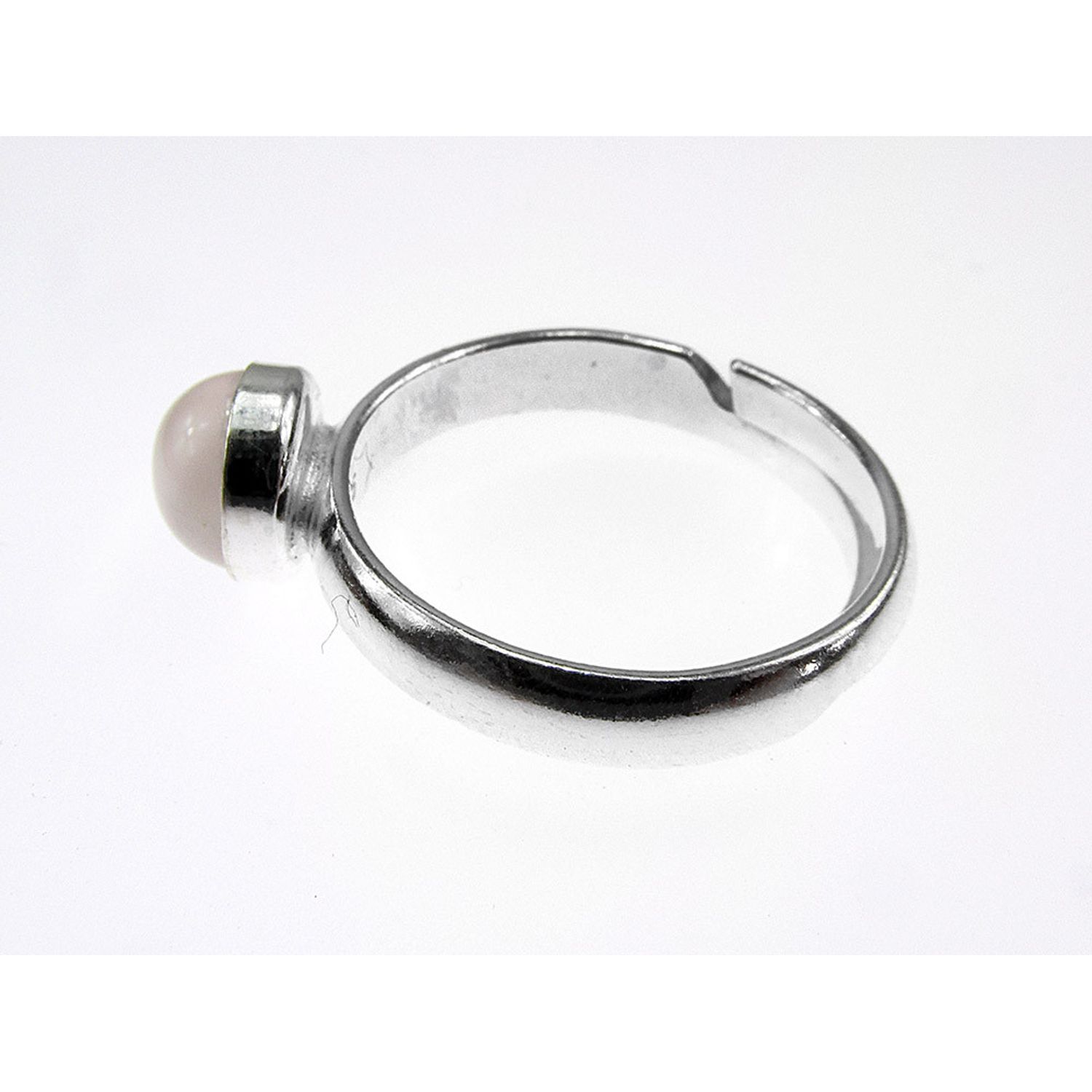 Inel argint reglabil cu cuart roz 6 MM fotografia produsului View 4 L