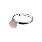 Inel argint reglabil cu cuart roz 6 MM fotografia produsului