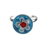 Inel argint reglabil cu Millefiori turcoaz 10 MM fotografia produsului View 2 S