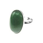 Inel argint reglabil aventurin verde 18x13 MM fotografia produsului
