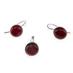 Set argint clasic cu carneol natural 10 MM fotografia produsului View 2 S