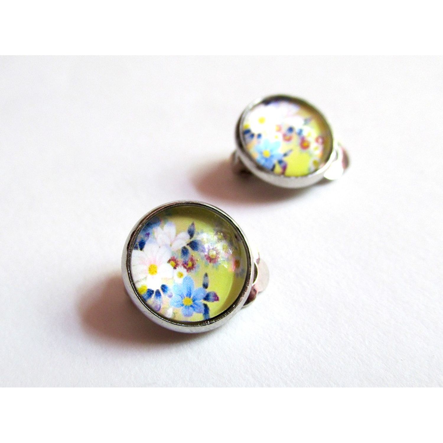 Cercei clips model floral A 12 MM fotografia produsului View 2 L