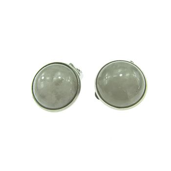 Cercei clips inox cu cuart roz pal 14 mm