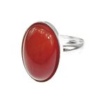 Inel argint reglabil cu carneol natural 18x13 MM fotografia produsului