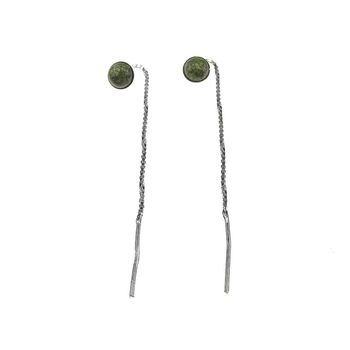 Cercei argint lantisor cu unakit 6 mm