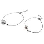 Set 2 bratari mama-fiica argint cu perle naturale fotografia produsului