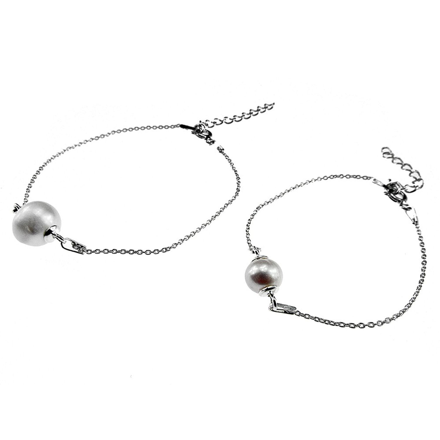 Set 2 bratari mama-fiica argint cu perle naturale fotografia produsului