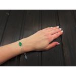 Bratara argint reglabila cu agat verde 14x10 MM fotografia produsului View 4 S