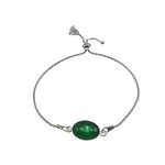 Bratara argint reglabila cu agat verde 14x10 MM fotografia produsului View 2 S