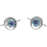 Cercei argint model clasic cu Millefiori alb 10 MM fotografia produsului