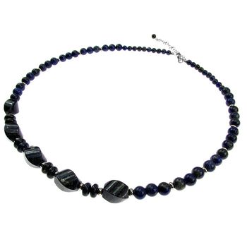 Colier din pietre naturale lapis lazuli cu inox