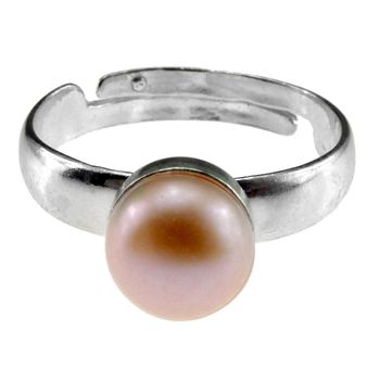 Inel argint reglabil cu perla de cultura oranj 6 mm