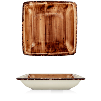 Gural brown farfurie patrata supa 19x19cm