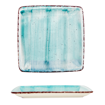 Gural turquoise farfurie patrata 19x19cm